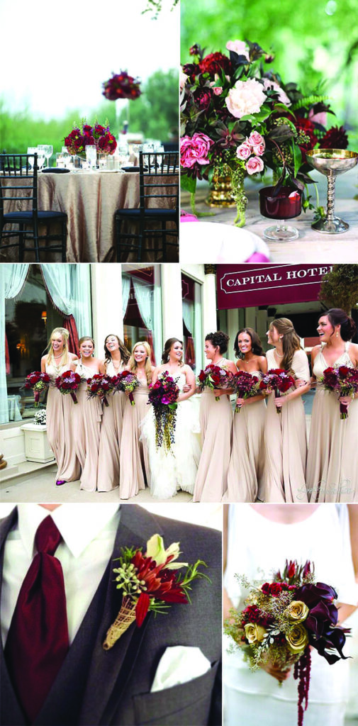 Wine red and grey Color wedding theme